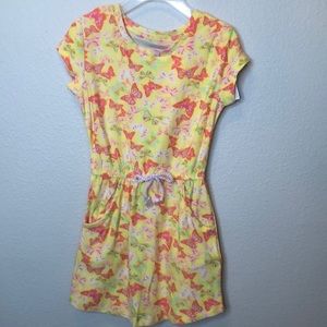 Butterfly romper dress with pockets